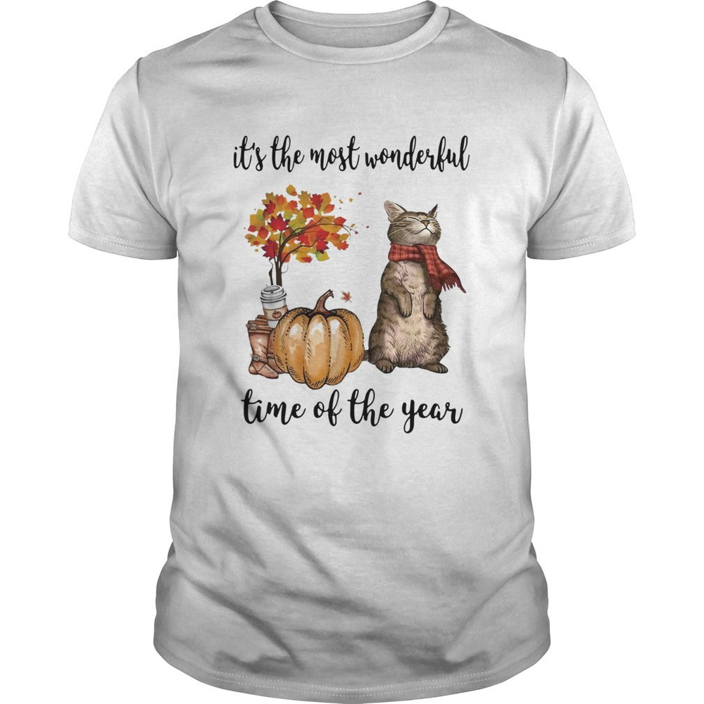 Cat And Pumpkin Its The Most Wonderful Time Of The Year Shirt